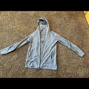 Lululemon Light Gray Lightweight full Zip Jacket with Hood Size 12